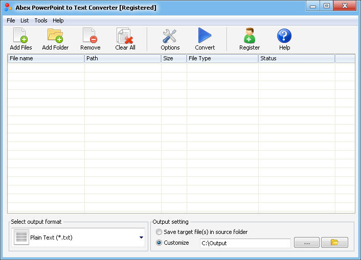 Abex PowerPoint to Text Converter software